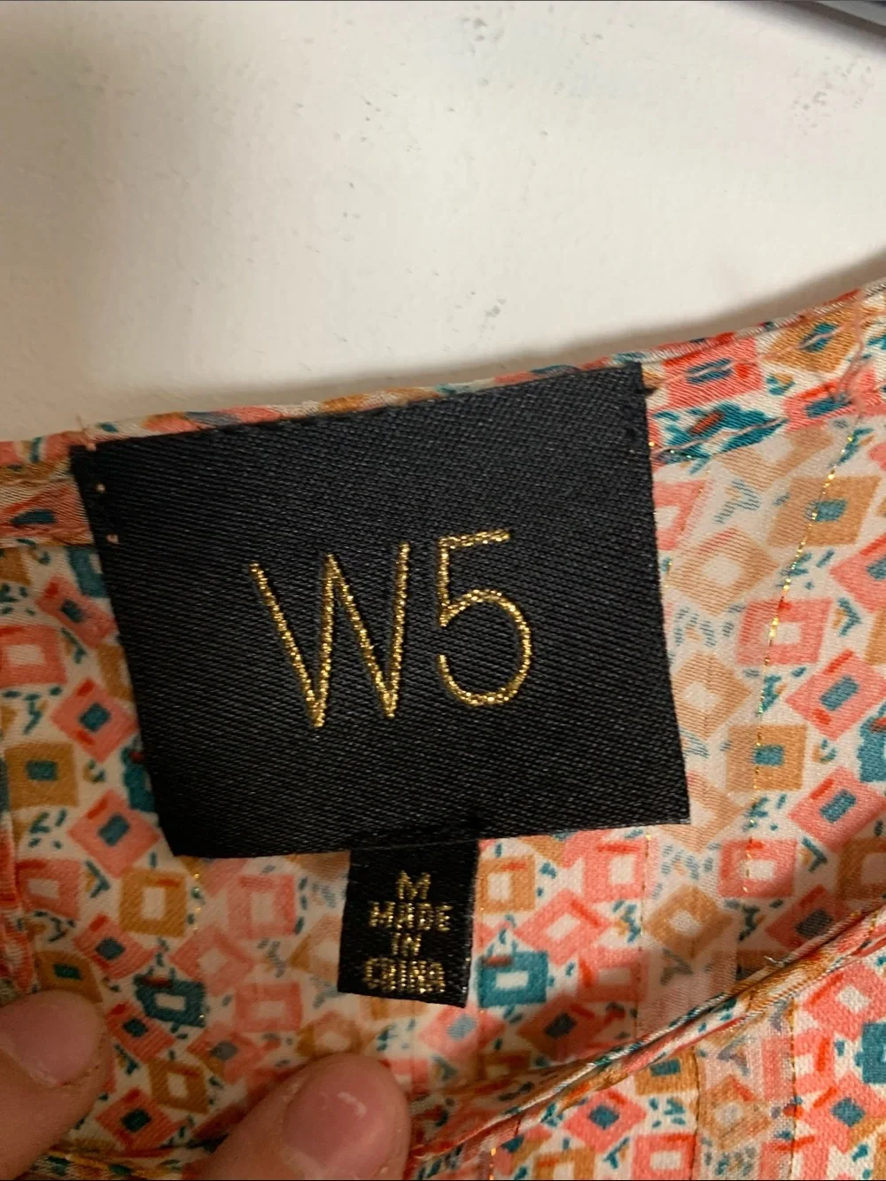 W5 Peach Floral-Print Ruffle-Shoulder Blouse - Picture 2 of 6